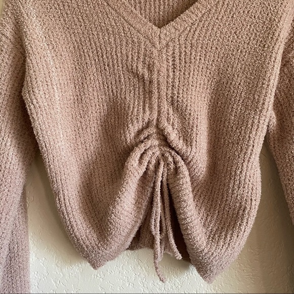 Drawstring Ruched Front Sweater - Picture 2 of 4